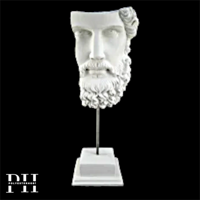 Ob 2705 - Poseidon Mitolojik Dekoratif Büst Kaideli Heykel Ham Polyester Ev  Dekor Obje