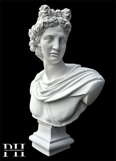 OB 2708 - Dev Athena Büst Mitolojik Heykel Ham Polyester Obje (50 x 35 cm)