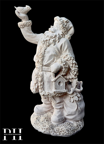 OB 2718 - Noel Baba Kus Detaylı Biblo Heykel Ham Polyester Yılbaşı Obje (16 x 9 x 7 cm)