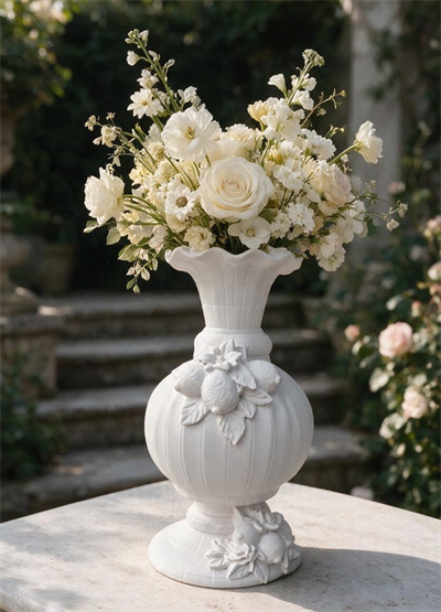 OB 2720 - Limon Detaylı Vazo Ham Polyester Obje (40 x 30 cm)
