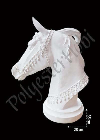 OB 517 - Arap Atı Büst Ham Polyester Obje