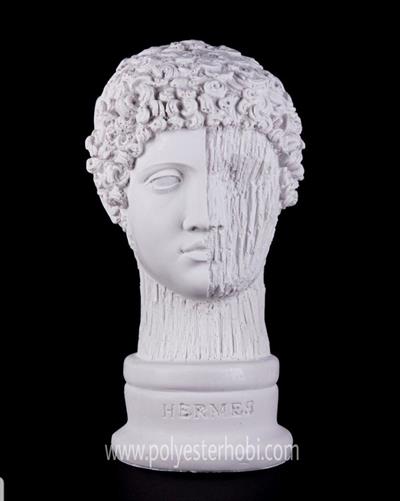 OB 583 - Hermes Çizgili Büst Ham Polyester Obje