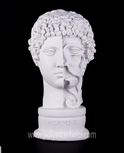 OB 584 - Hermes Yapraklı Büst Ham Polyester Obje
