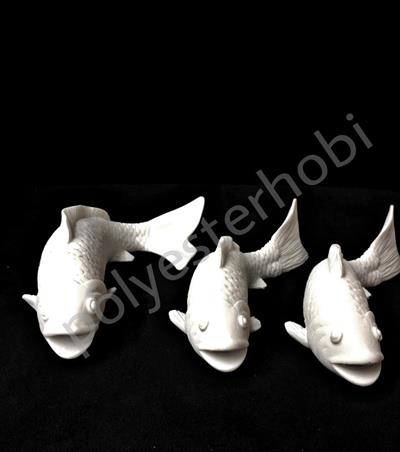 Ob 646 - 3 Lü Balık Takım Ham Polyester Obje