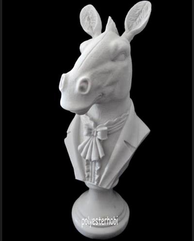 OB 697 - Zebra Ceketli Büst Ham Polyester Obje