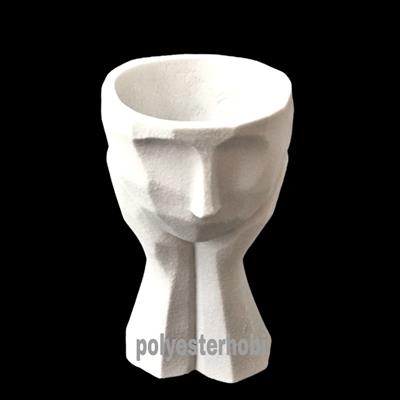 OB 954 - Modern Soyut Saksı 1 Ham Polyester Obje