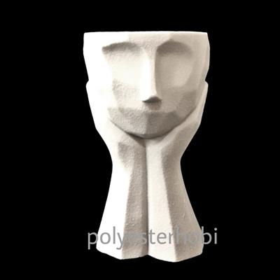 OB 954 - Modern Soyut Saksı 1 Ham Polyester Obje