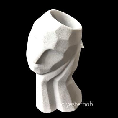 OB 955 - Modern Soyut Saksı 2 Ham Polyester Obje