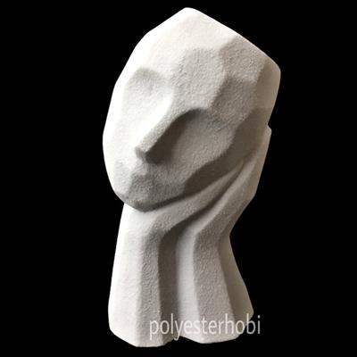 OB 955 - Modern Soyut Saksı 2 Ham Polyester Obje