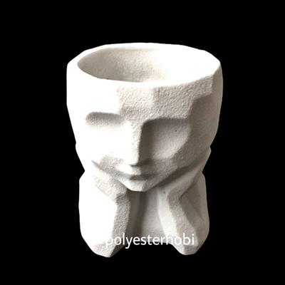 OB 956 - Modern Soyut Saksı 3 Ham Polyester Obje