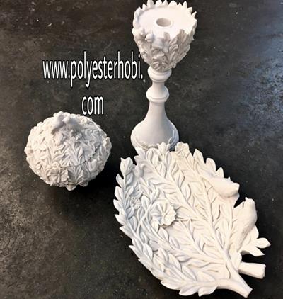 SA 215 - Kuşlu Vintage Şamdan Ham Polyester Obje