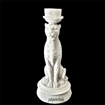 SA 242 - Kaideli Puma Şamdan Ham Polyester Obje