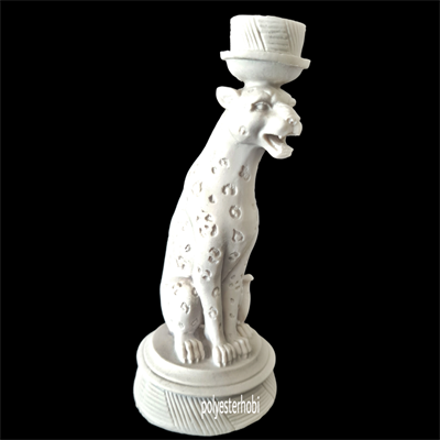 SA 242 - Kaideli Puma Şamdan Ham Polyester Obje