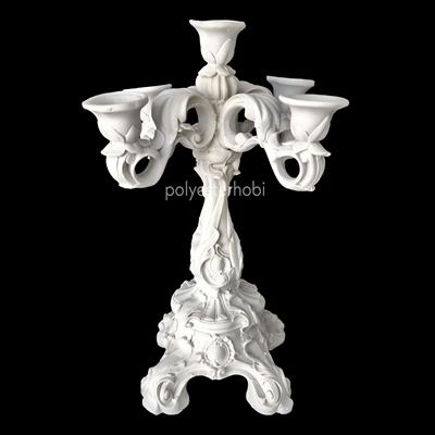 SA 245 - Klasik 5 Kollu Şamdan Ham Polyester Obje