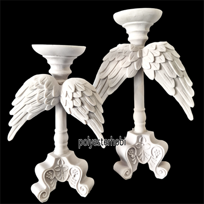 SA 249 - Kanatlı Küçük Şamdan Ham Polyester Obje