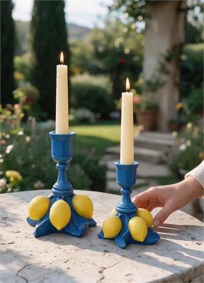 Sa 260 - Limonlu Şamdan Ham Polyester Dekor
