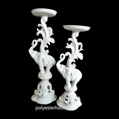 SA 270 - Fil Şamdan Mumluk Obje Ham Polyester Ev , Ofis Dekor