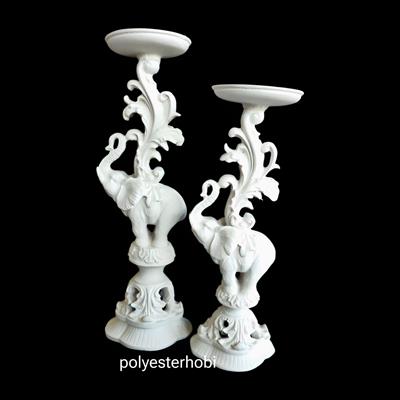 SA 269 - Fil Şamdan Mumluk Obje Ham Polyester Ev , Ofis Dekor