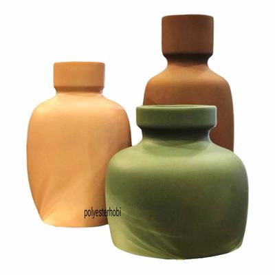 SB 124 - Modern  Vazo Geniş Model Ham Seramik Dekoratif Obje