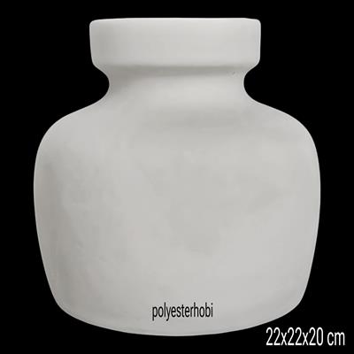 SB 124 - Modern  Vazo Geniş Model Ham Seramik Dekoratif Obje