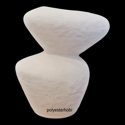 SC 086 - Modern İskandinav Taş Vazo Ham Seramik Dekoratif Obje