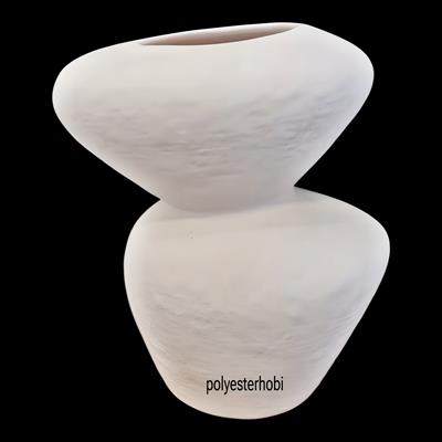 SC 086 - Modern İskandinav Taş Vazo Ham Seramik Dekoratif Obje