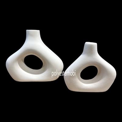 SC 55 - İskandinav Tarz Simit Seramik Vazo Set 3