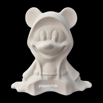 SC 95 - Oturan Mickey Figür Dekoratif Ham Seramik Obje