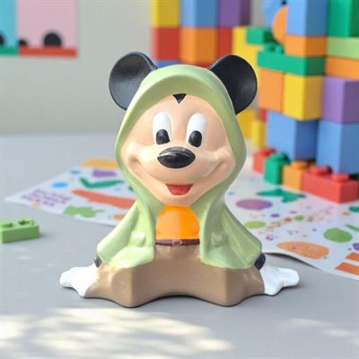 SC 95 - Oturan Mickey Figür Dekoratif Ham Seramik Obje