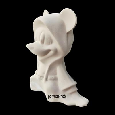 SC 95 - Oturan Mickey Figür Dekoratif Ham Seramik Obje
