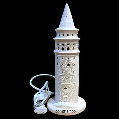 SD 13 - Galata Kulesi Abajur Orta Boy Ham Seramik