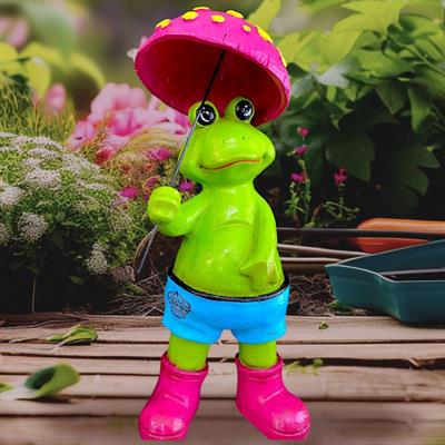Şemsiyeli Kurbağa Dekoratif Biblo , Ev , Bahçe  Dekoratif Heykel