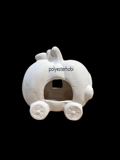 SM 107 - Sindirella Balkabağı Araba Mumluk Tealight Ham Seramik