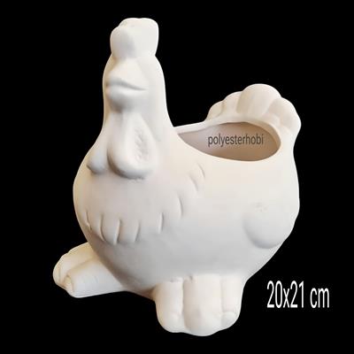 SM 123 - Tavuk Kutu Yumurtalık Ham Seramik Dekoratif Kutu