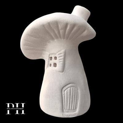 SM 130 - Mantar Ev Biblo Ham Seramik Ev Dekor