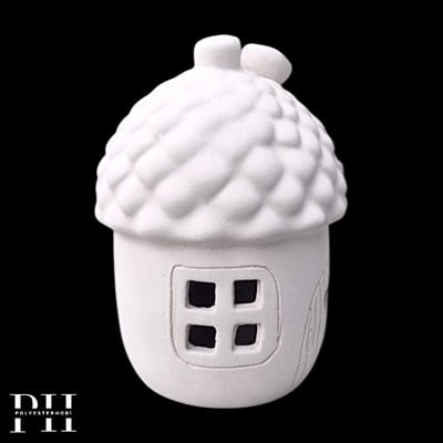 SM 134 - Palamutlu Peri Evi Telight Ham Seramik Dekoratif Obje