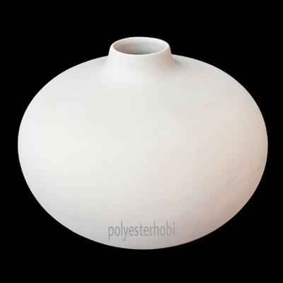 SR 063 -Yassı Küre Vazo Ham Seramik
