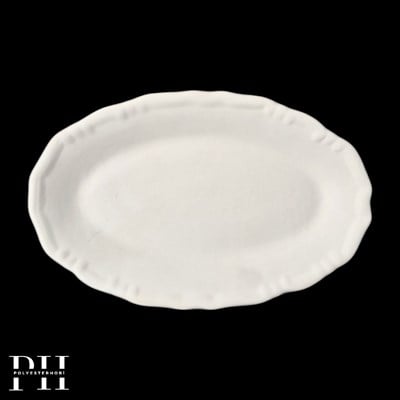 ST 06  - Vintage Kayık Tabak 21 cm  Ham Seramik Boyanabilir Sunum Obje