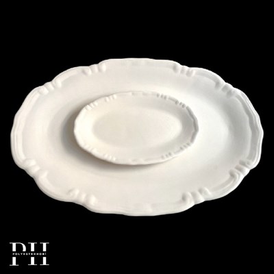ST 06  - Vintage Kayık Tabak 21 cm  Ham Seramik Boyanabilir Sunum Obje