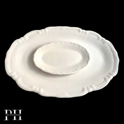 ST 07  - Vintage Kayık Tabak 42 cm  Ham Seramik Boyanabilir Sunum Obje