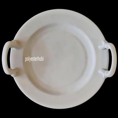 STP 06 - Yuvarlak Tepsi Vintage Model Ham Seramik Sunumluk