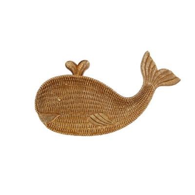 Ta 126- Hasır Dokulu Dev Balık Tabak / Sunumluk Ham Polyester Obje