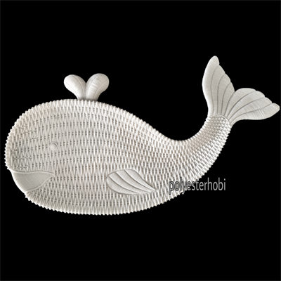 Ta 126- Hasır Dokulu Dev Balık Tabak / Sunumluk Ham Polyester Obje