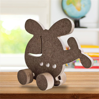 Tekerlekli Helikopter Oyuncak Ham Ahşap Çocuk Odası Obje