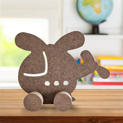 Tekerlekli Helikopter Oyuncak Ham Ahşap Çocuk Odası Obje