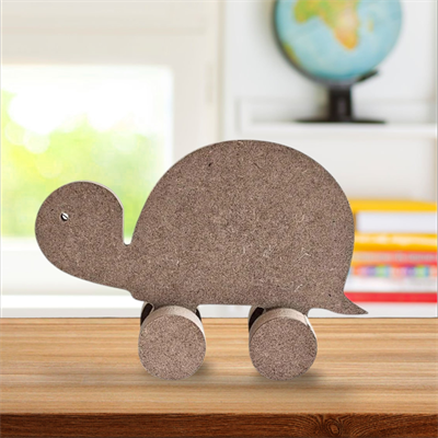 Tekerlekli Kaplumbağa Oyuncak Ham Ahşap Çocuk Odası Obje