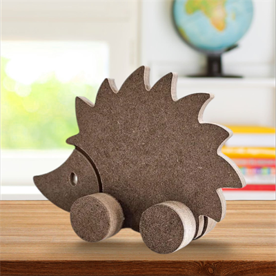 Tekerlekli Kirpi Oyuncak Ham Ahşap Çocuk Odası Obje