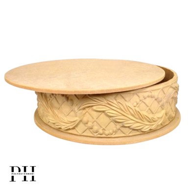 Yuvarlak Aplikli Dev Boy Ahşap Dekoratif Kutu Rokoko Model