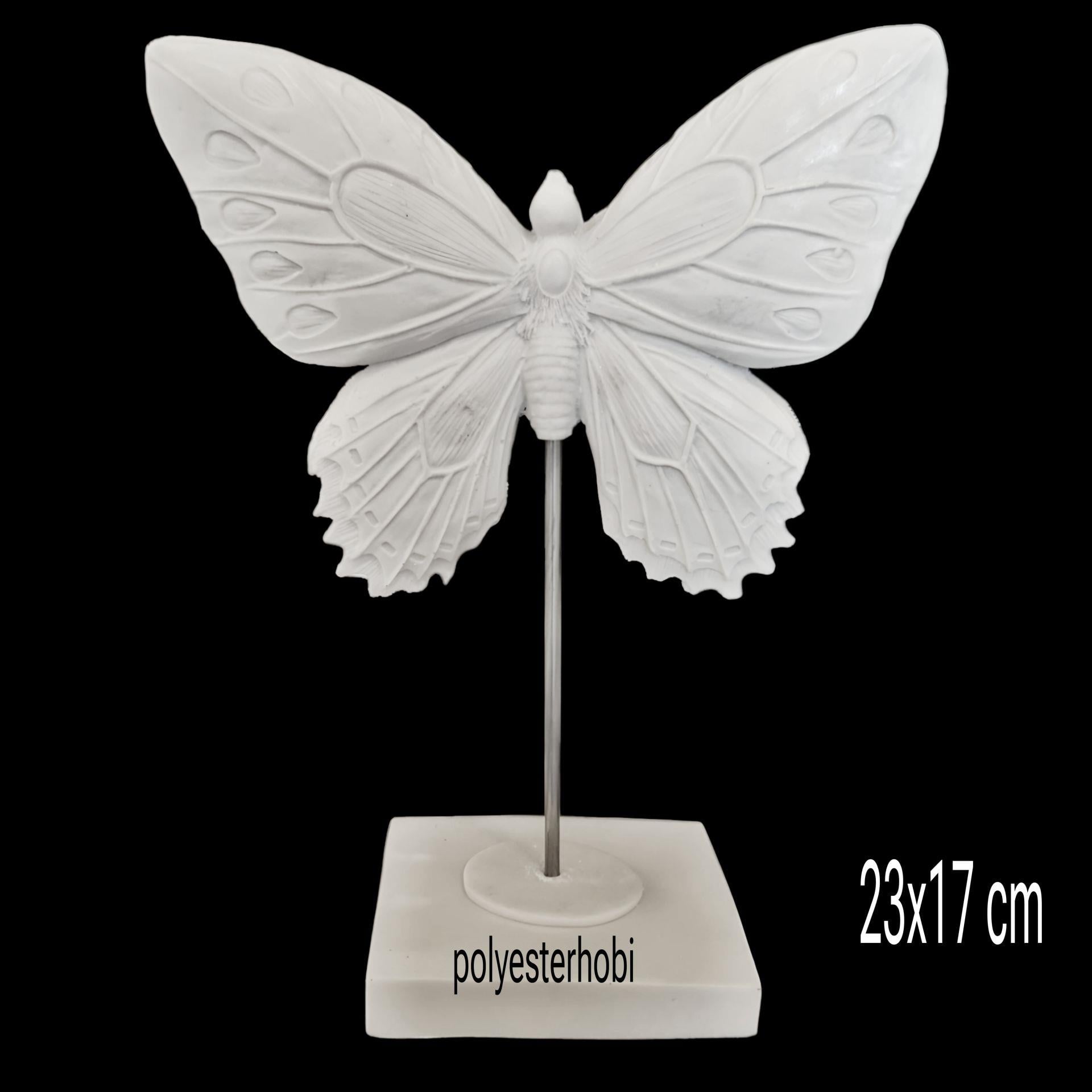 OB 2327 - Kelebek Kaideli Ham Polyester Dekoratif Obje 1 | Polyester Hobi
