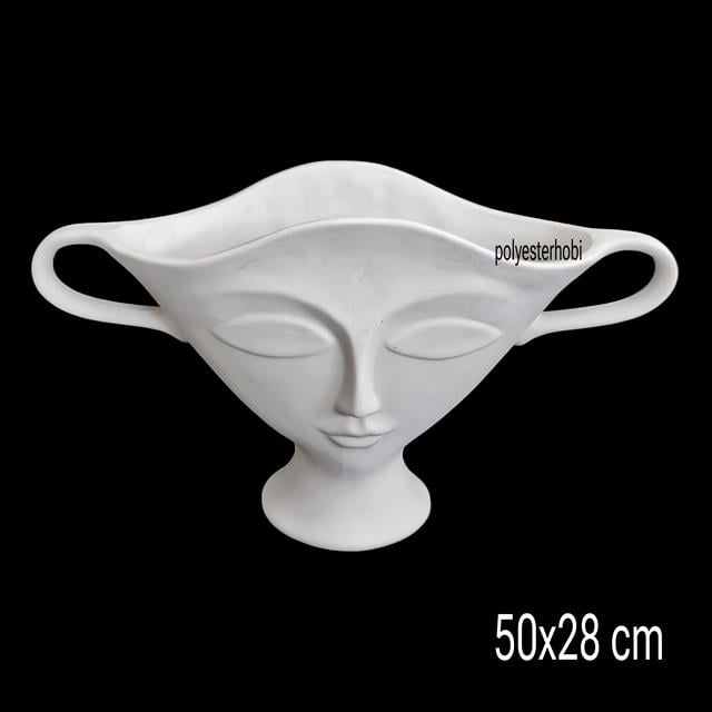 OB 2437 - Face Vazo Modern Dekoratif  Ham Polyester Obje